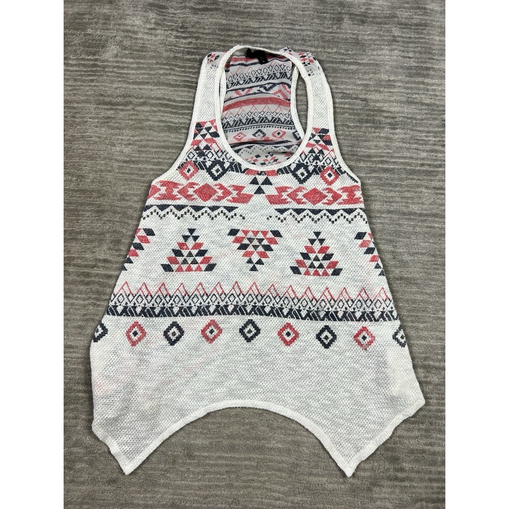 Almost Famous Top Womens Large Multicolor Sleeveless Tank Polyester Blend